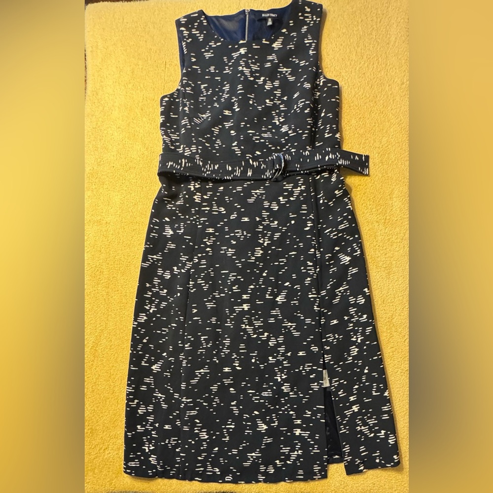 Ellen Tracy Black and White Midi Dress